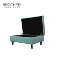 New Design large fabric long storage ottoman table